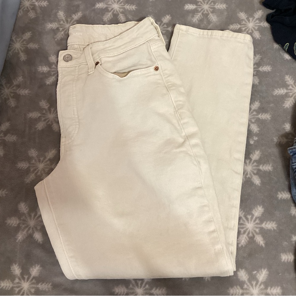 Old Navy O.G. Straight Leg mom jeans (8), cream color